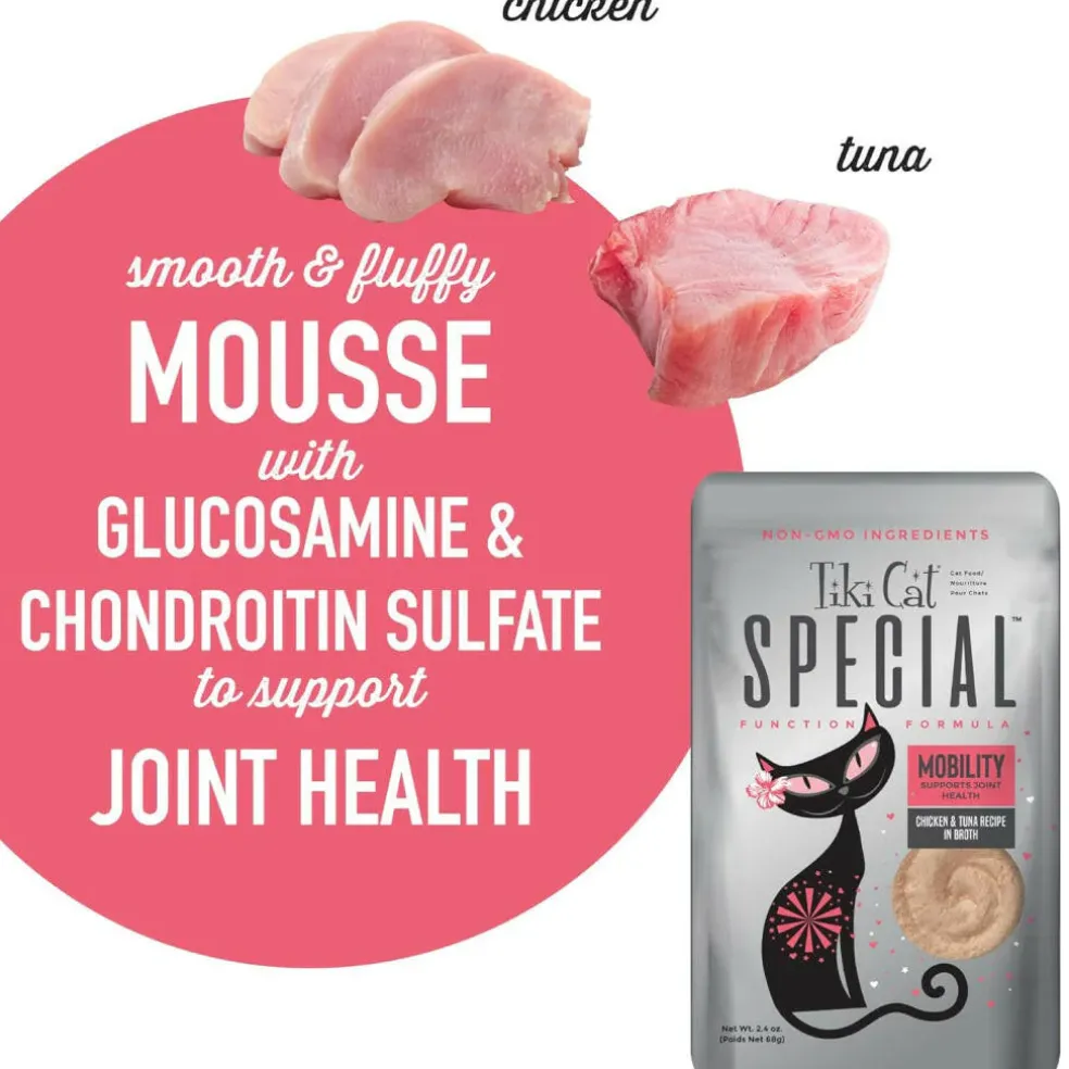 Tiki Cat Special Mousse Mobility Grain-Free Wet Food For Cats (2.4 oz x 12 pouches)