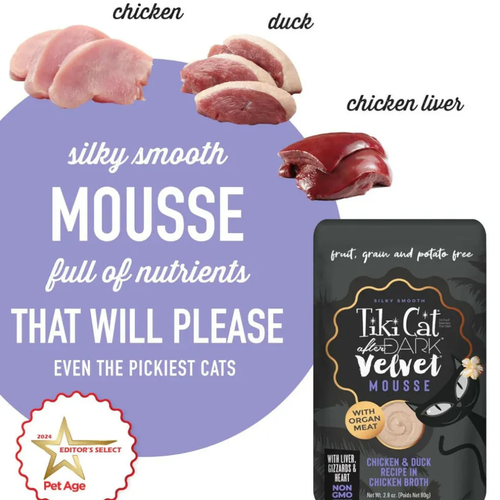 Tiki Cat Velvet Mousse Duck (2.8 oz x 12 pouches)