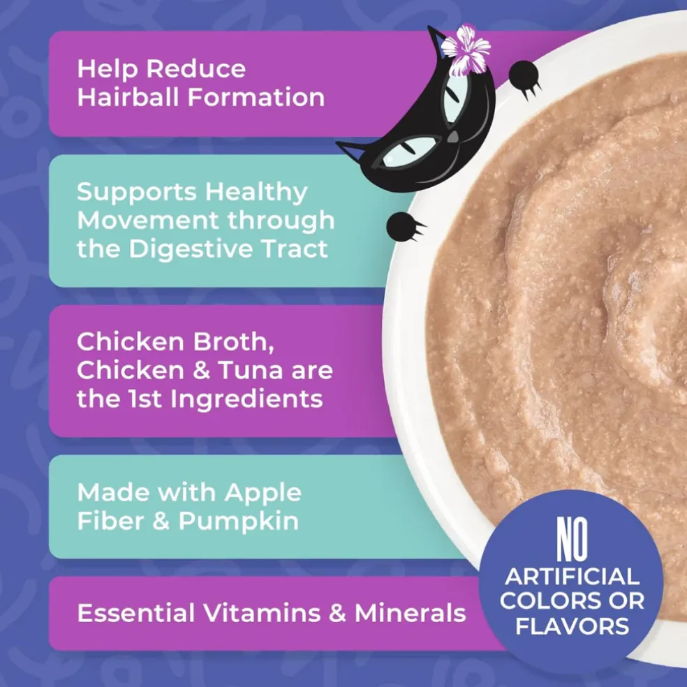 Tiki Cat Velvet Mousse Hairball Control Chicken & Tuna Recipe Wet Cat Food (2.8 oz x 12 pouches)