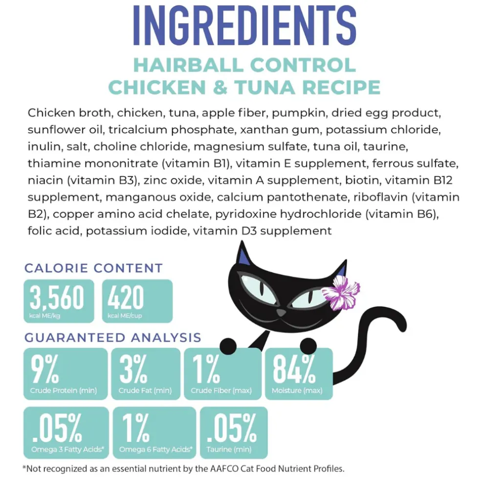 Tiki Cat Velvet Mousse Hairball Control Chicken & Tuna Recipe Wet Cat Food (2.8 oz x 12 pouches)