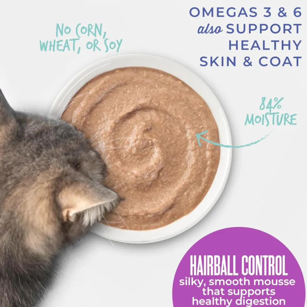 Tiki Cat Velvet Mousse Hairball Control Chicken & Tuna Recipe Wet Cat Food (2.8 oz x 12 pouches)