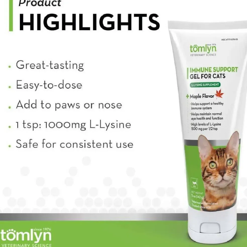 Tomlyn Immune Support L-Lysine Maple Flavor Gel for Cats (5 oz)