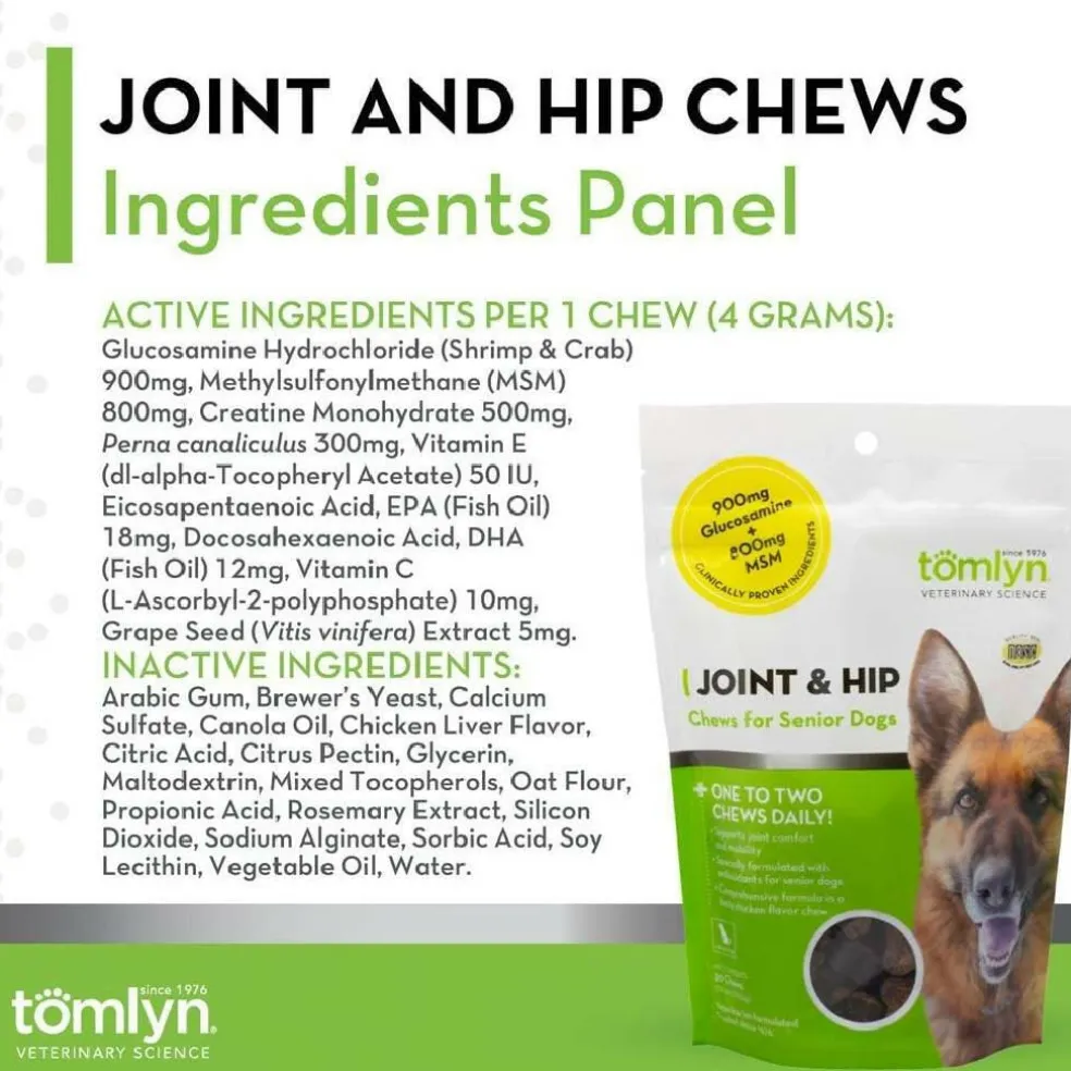 Tomlyn Joint & Hip Chews for Senior Dogs (30 soft chews)