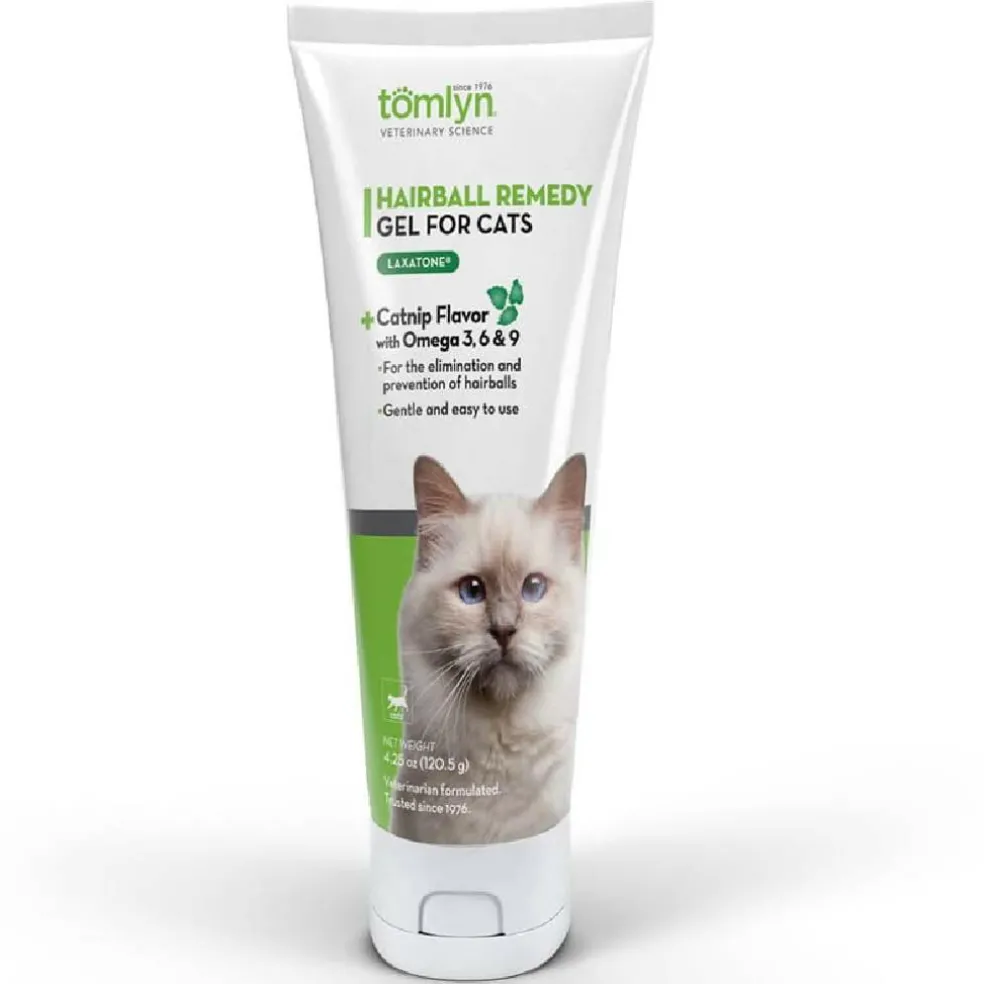 Tomlyn Laxatone Hairball Remedy Gel for Cats- Catnip Flavor (4.25 oz)