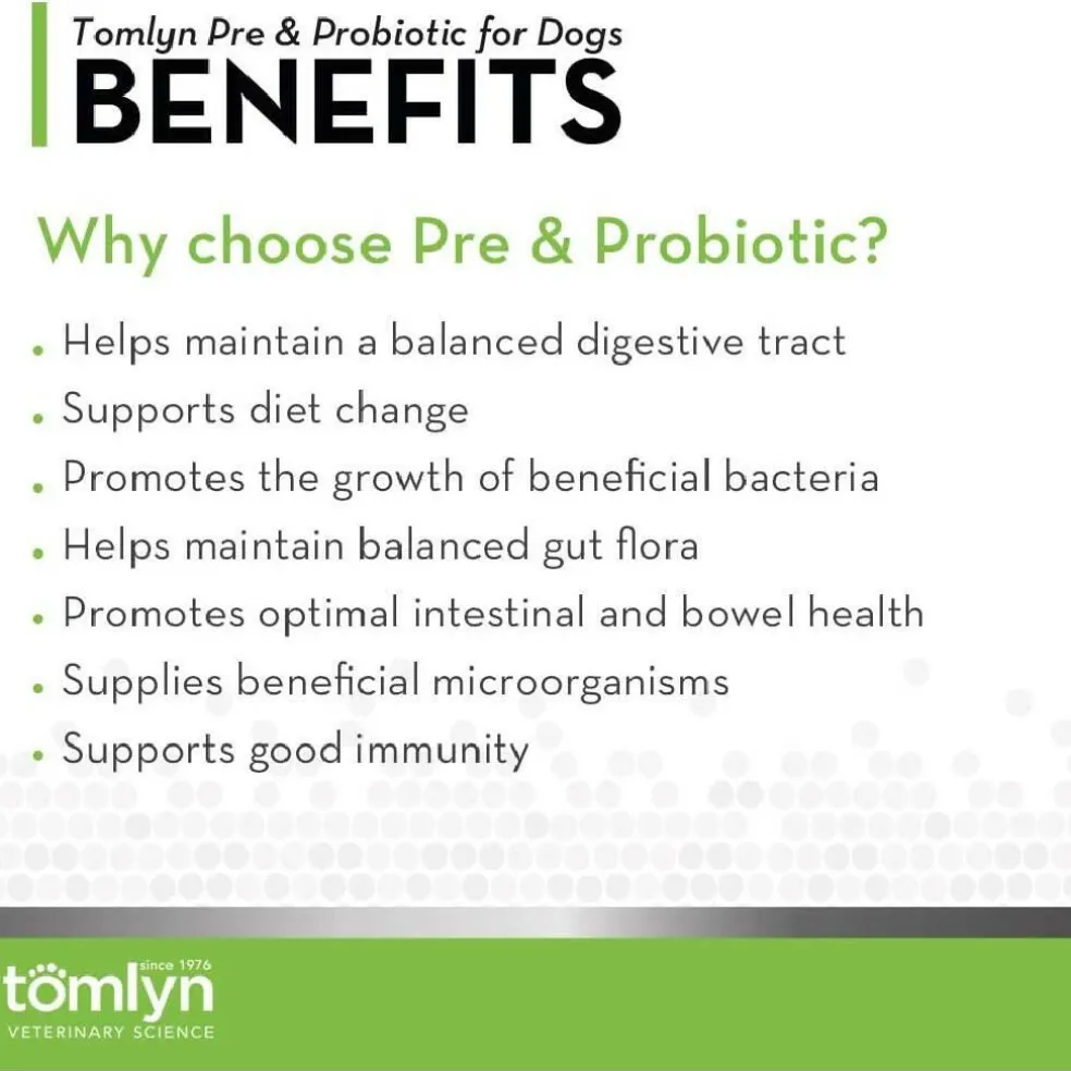 Tomlyn Pre & Probiotic Water Soluble Powder for Dogs (30 sachets)