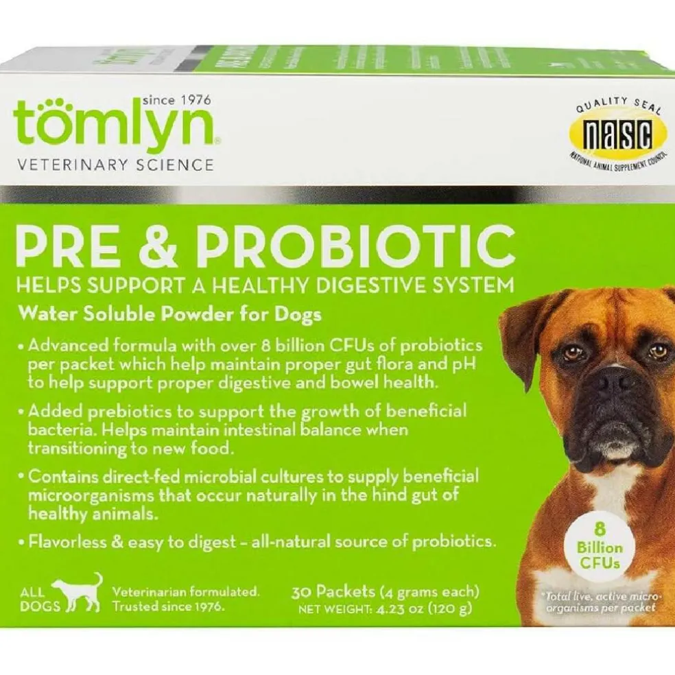 Tomlyn Pre & Probiotic Water Soluble Powder for Dogs (30 sachets)