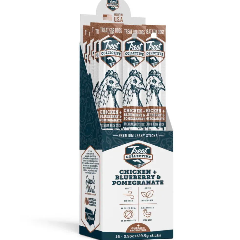 Treat Collective Chicken + Blueberry & Pomegranate Dog Jerky Sticks (16 pack)