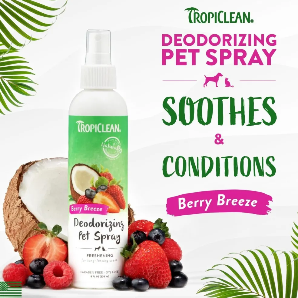 Tropiclean Berry Breeze Deodorizing Spray for Pets (8 oz)
