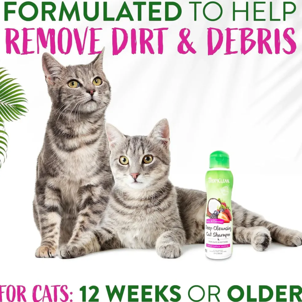 TropiClean Berry & Coconut Deep Cleansing Shampoo for Cats & Kittens (12oz)