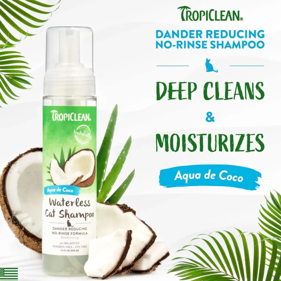 TropiClean Dander Reducing Waterless Cat Shampoo (7.4oz)