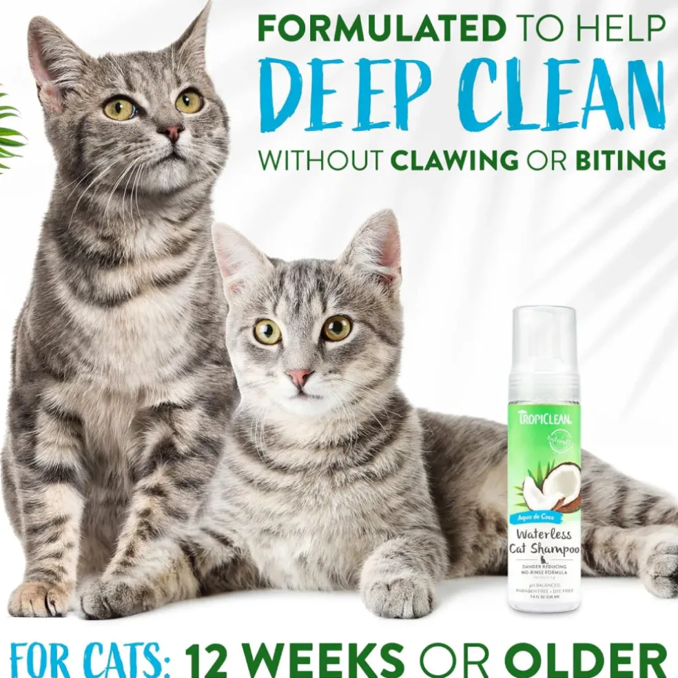 TropiClean Dander Reducing Waterless Cat Shampoo (7.4oz)