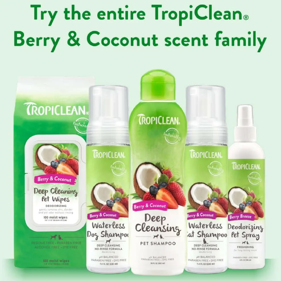 Tropiclean Deep Cleaning Berry & Coconut Deodorizing Pet Wipes (100 ct)