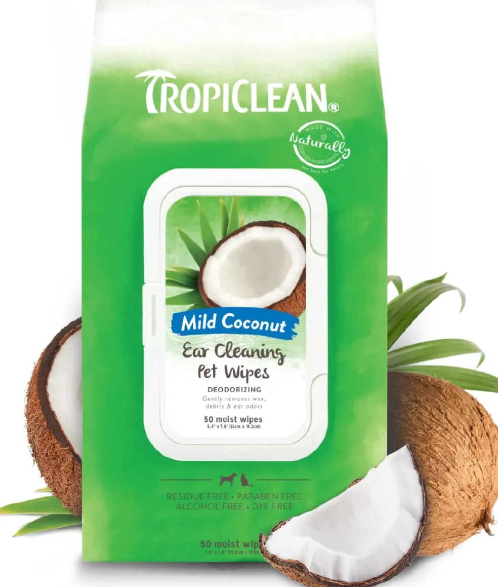 Tropiclean Ear Cleaning Wipes For Dogs & Cats (50 ct)