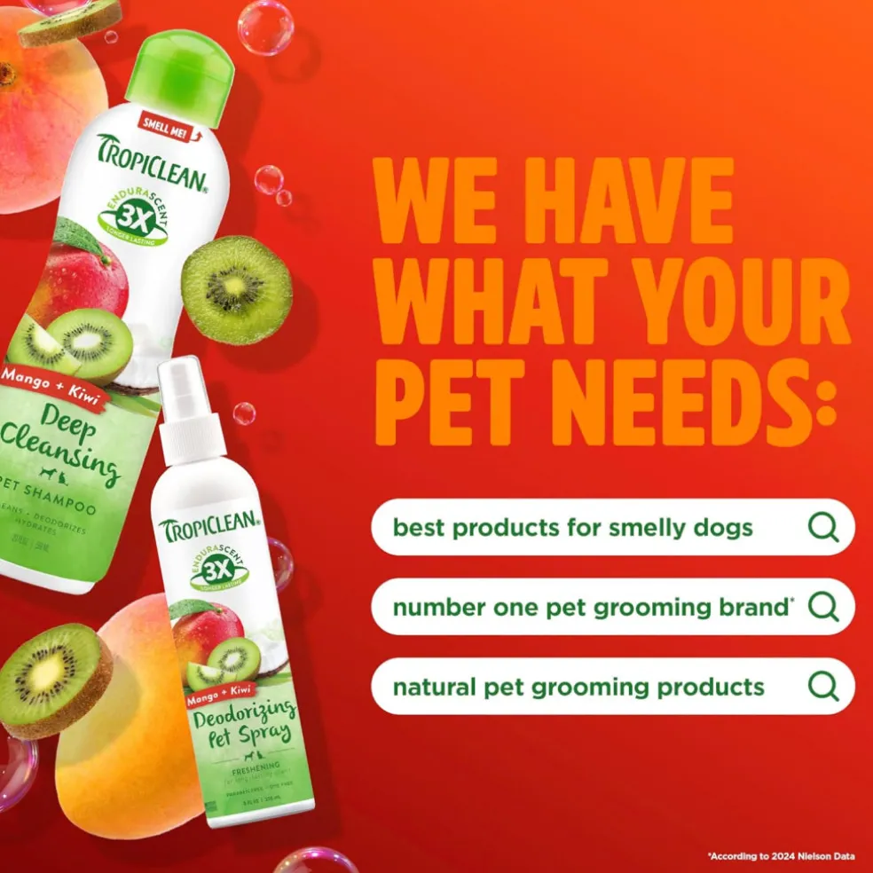 TropiClean EnduraScent Mango Kiwi Shampoo for Dogs & Cats (20 oz)