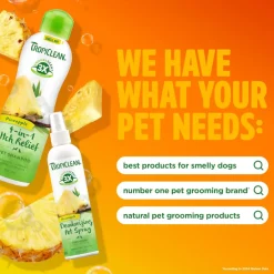 TropiClean EnduraScent Pineapple 4-in-1 Itch Relief Shampoo for Dogs & Cats (20 oz)