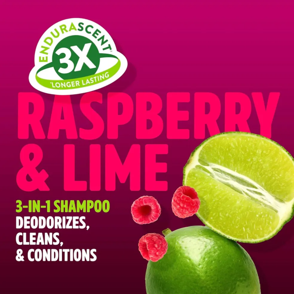 TropiClean EnduraScent Raspberry Lime Deodorizing Shampoo for Dogs & Cats (20 oz)