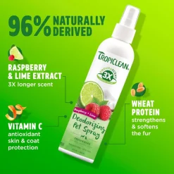 TropiClean EnduraScent Raspberry Lime Deodorizing Pet Spray For Dogs & Cats (8 oz)