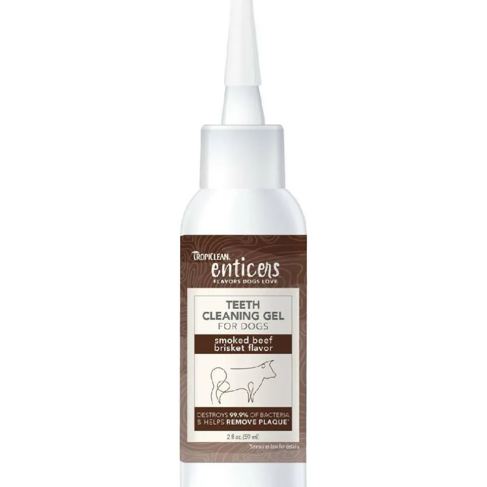 TropiClean Enticers Dental Cleaning Gel for Dogs Smoked Brisket Flavor