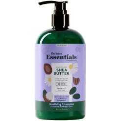 TropiClean Essentials Shea Butter Soothing Shampoo for Dogs Puppies & Cats (16 oz)