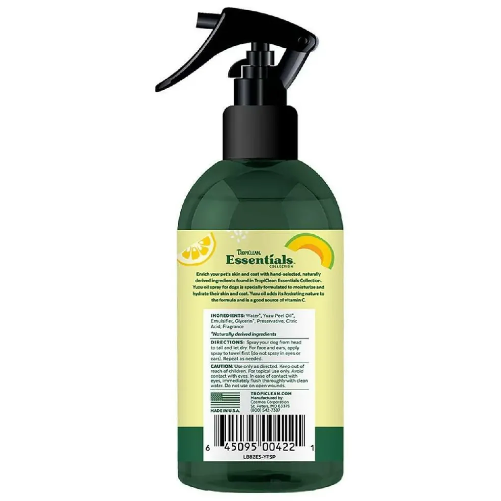 TropiClean Essentials Yuzu Fruit Refreshing Coat Spray For Dogs (8 oz)