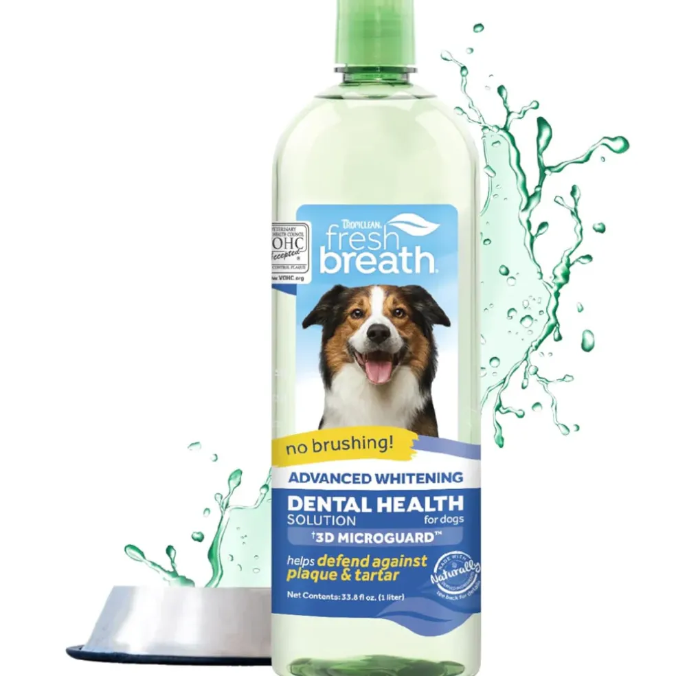 TropiClean Fresh Breath Advanced Whitening Dental Health Solution for Dogs