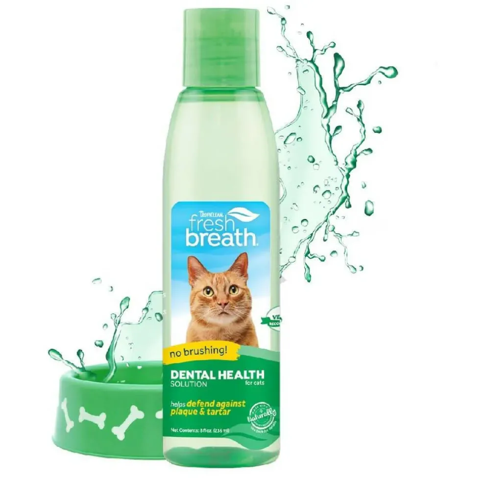 TropiClean Fresh Breath Dental Health Solution Water Additive for Cats