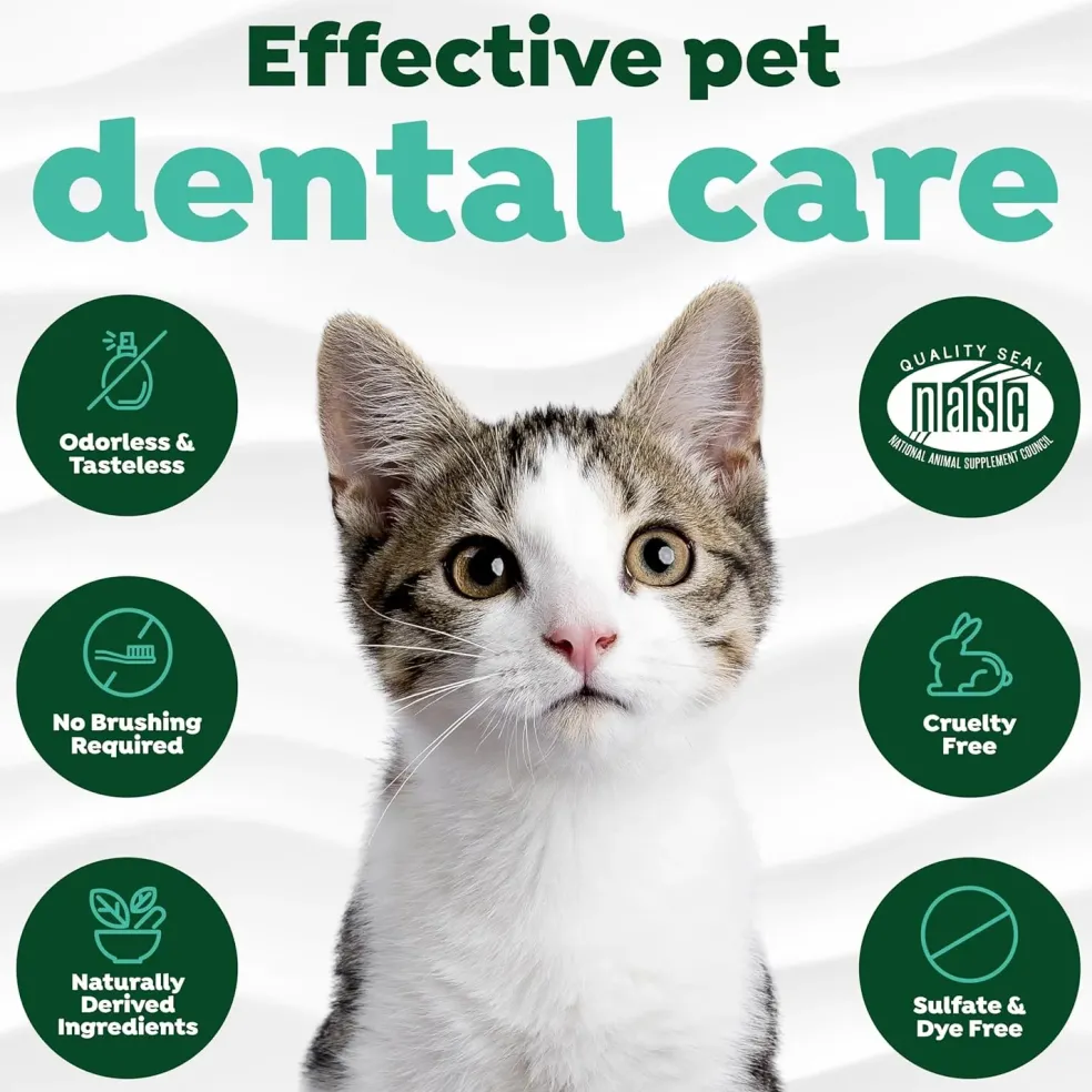 TropiClean Fresh Breath Drops Oral Care Water Additive for Cats (2.2 oz)