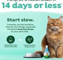 TropiClean Fresh Breath Drops Oral Care Water Additive for Cats (2.2 oz)
