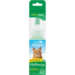 TropiClean Fresh Breath No Brushing Clean Teeth Dental & Oral Care Gel for Cats (2-oz)