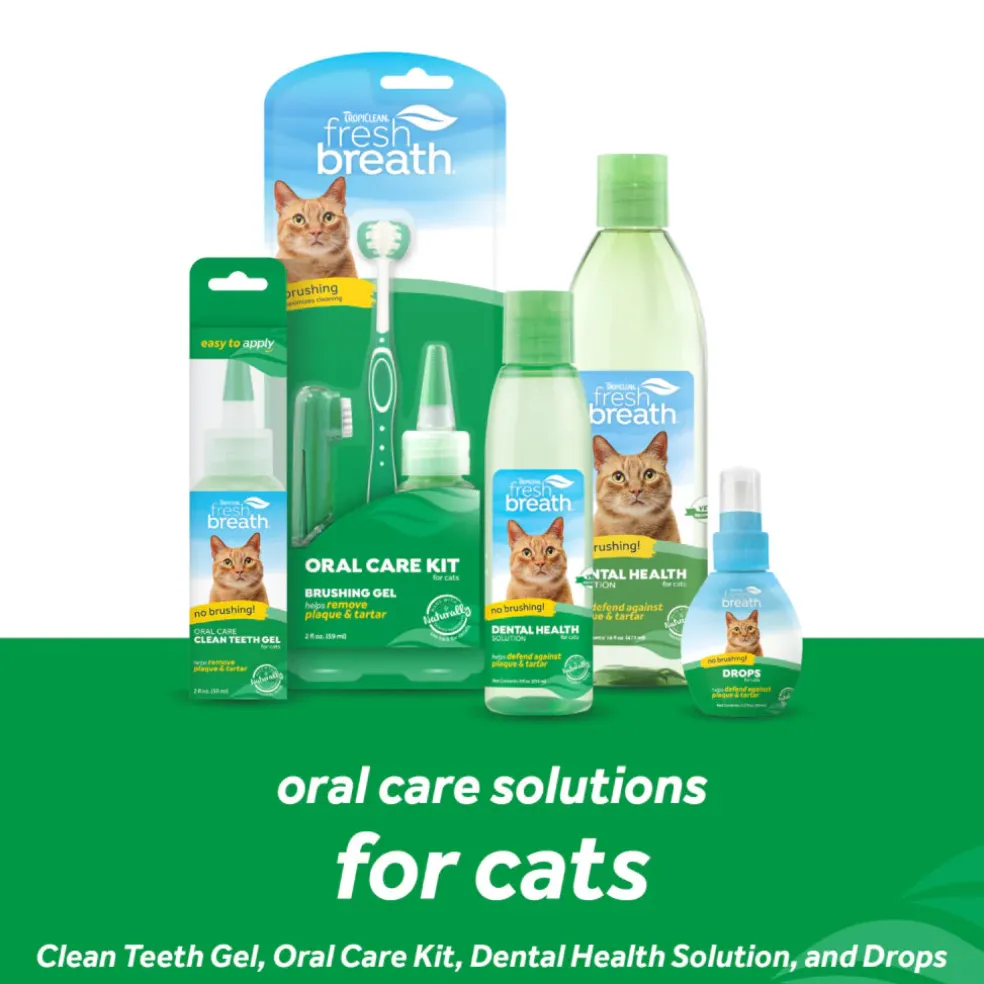 TropiClean Fresh Breath No Brushing Clean Teeth Dental & Oral Care Gel for Cats (2-oz)