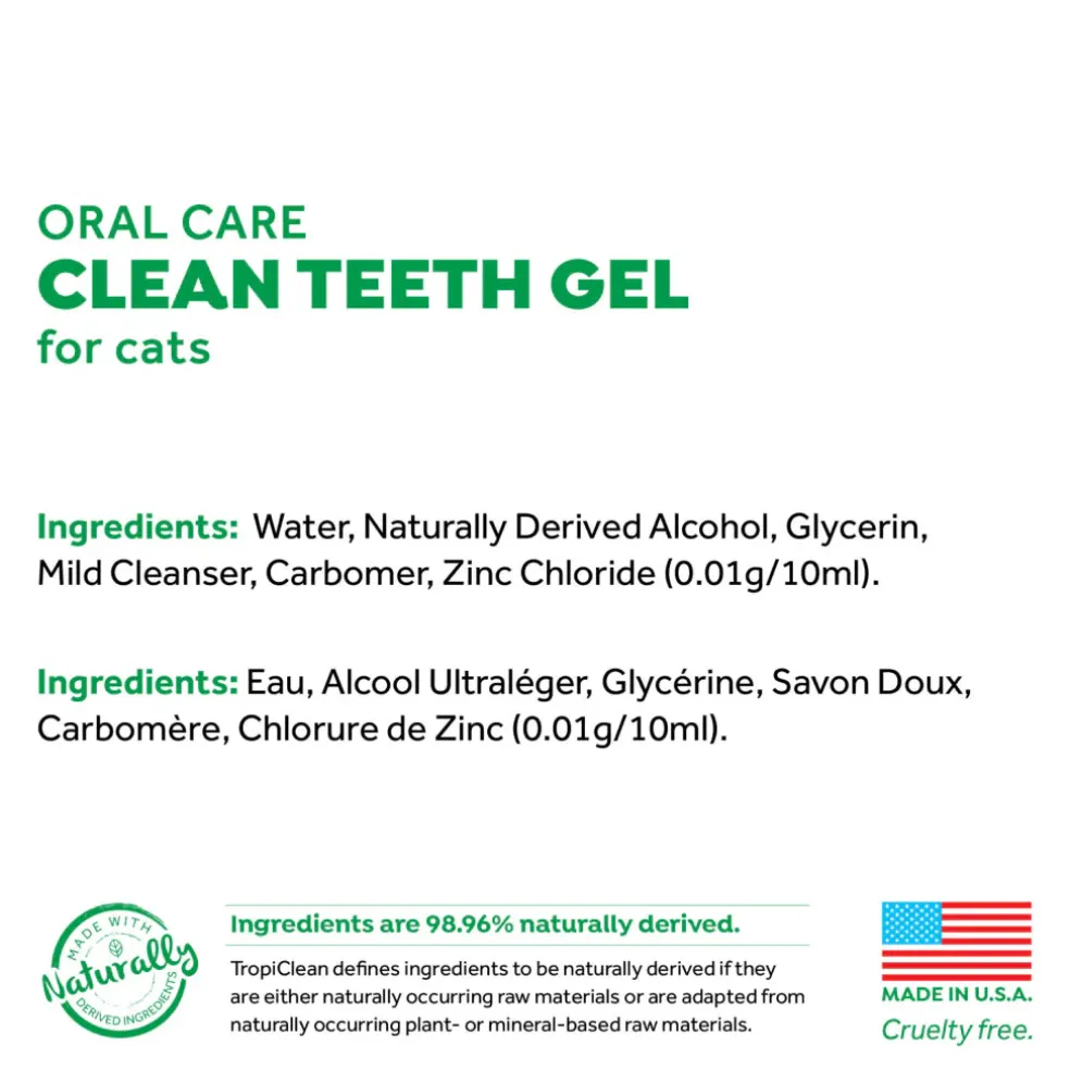 TropiClean Fresh Breath No Brushing Clean Teeth Dental & Oral Care Gel for Cats (2-oz)