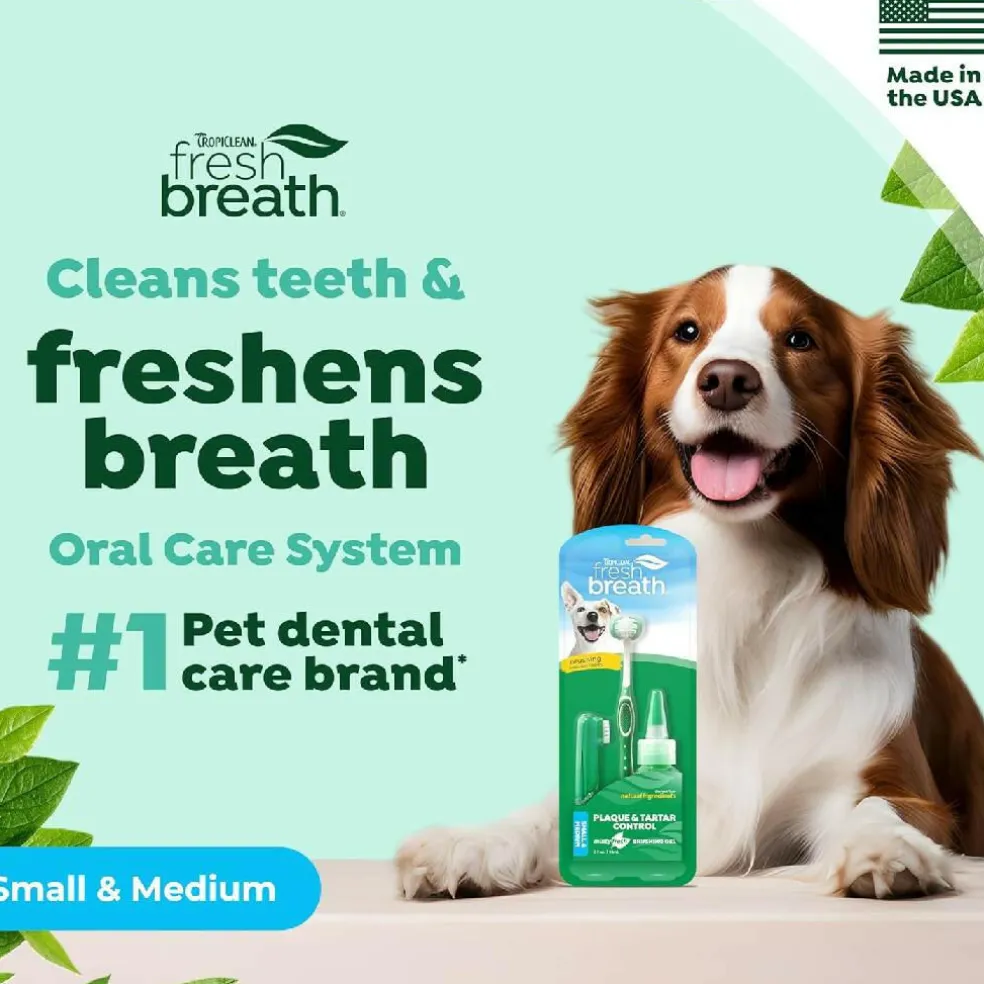 TropiClean Fresh Breath Oral Care Kit for Small & Medium Dogs
