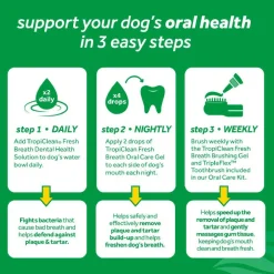 Tropiclean Fresh Breath Oral Car Clean Teeth Peanut Butter Flavored Gel for Dogs (2 oz)