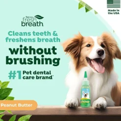 Tropiclean Fresh Breath Oral Car Clean Teeth Peanut Butter Flavored Gel for Dogs (2 oz)