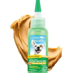 Tropiclean Fresh Breath Oral Car Clean Teeth Peanut Butter Flavored Gel for Dogs (2 oz)