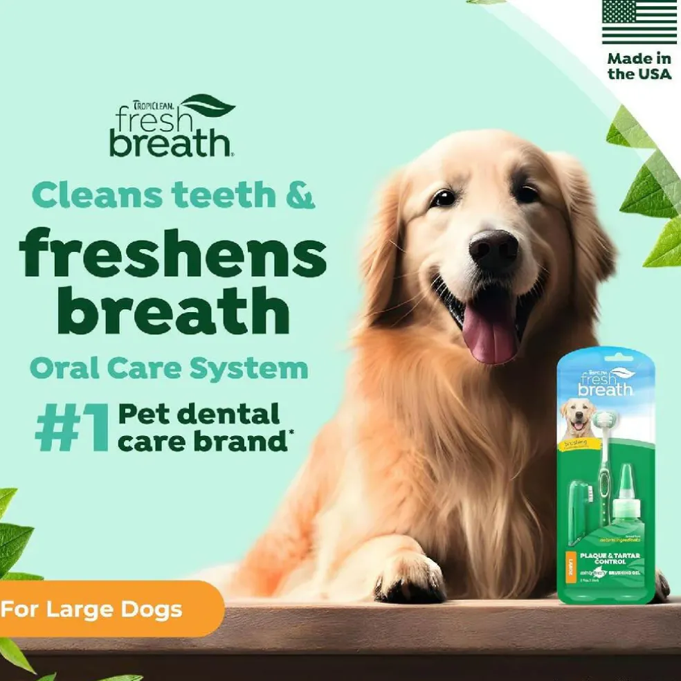 TropiClean Fresh Breath Oral Care Kit for Large Dogs