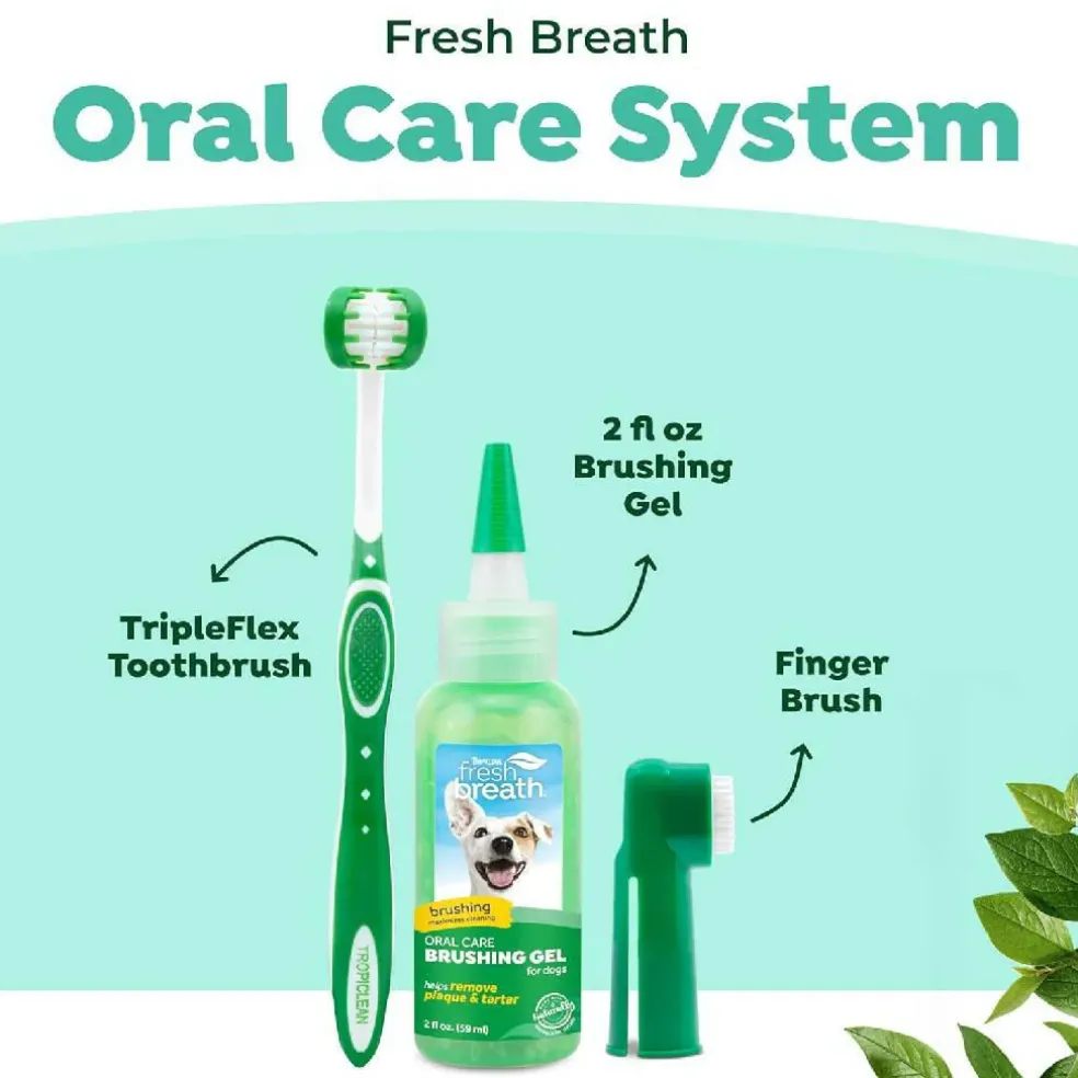 TropiClean Fresh Breath Oral Care Kit for Large Dogs