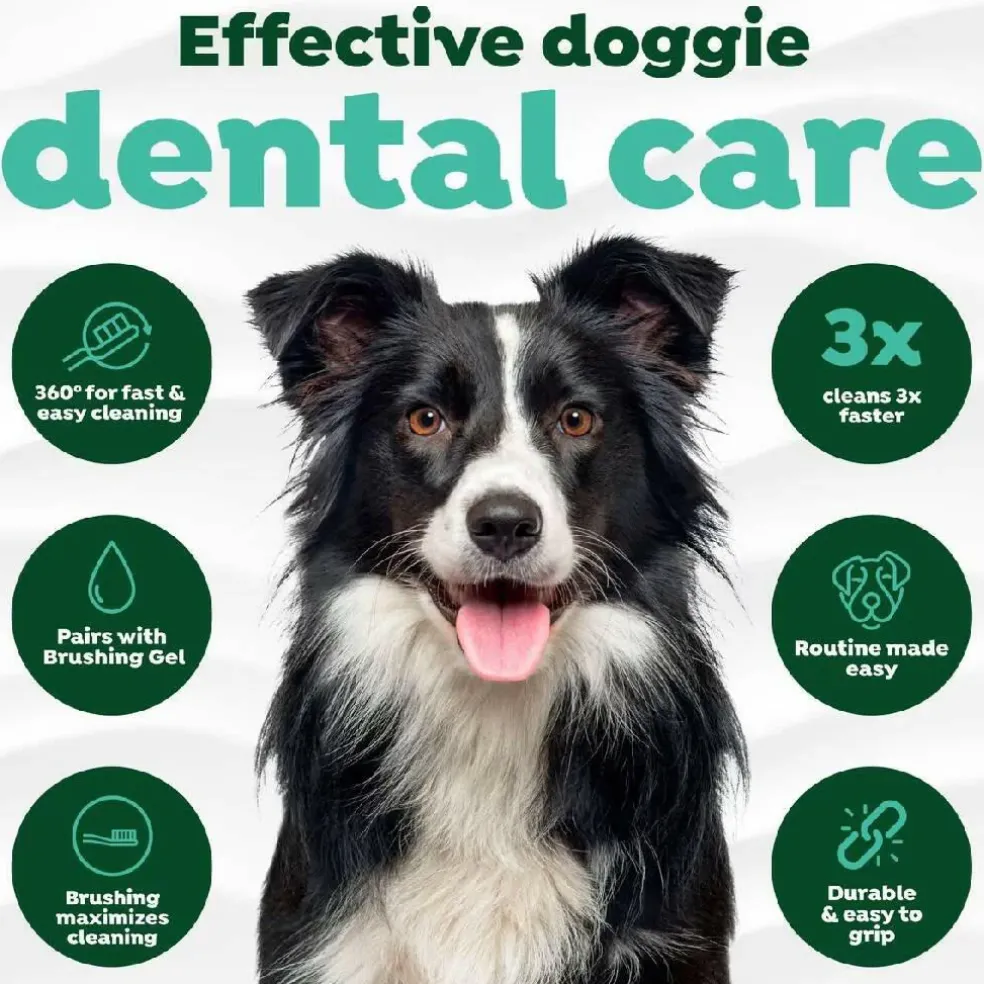 TropiClean Fresh Breath Triple Flex Toothbrush for Large Dogs