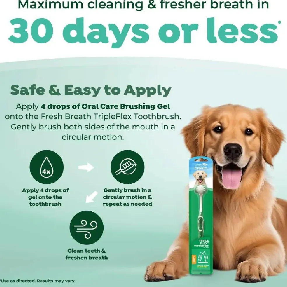 TropiClean Fresh Breath Triple Flex Toothbrush for Large Dogs