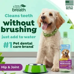 Tropiclean Fresh Breath Water Additive Plus Hip & Joint Support for Dogs