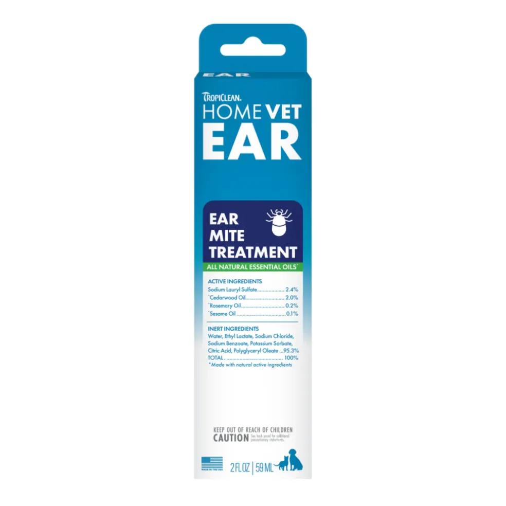 TropiClean HomeVet Ear Mite Treatment For Dogs & Cats (2 oz)