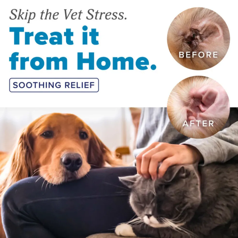 TropiClean HomeVet Ear Mite Treatment For Dogs & Cats (2 oz)