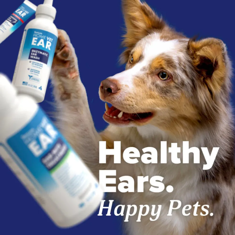 TropiClean HomeVet Enzymatic Ear Wash For Cats & Dogs (4 oz)