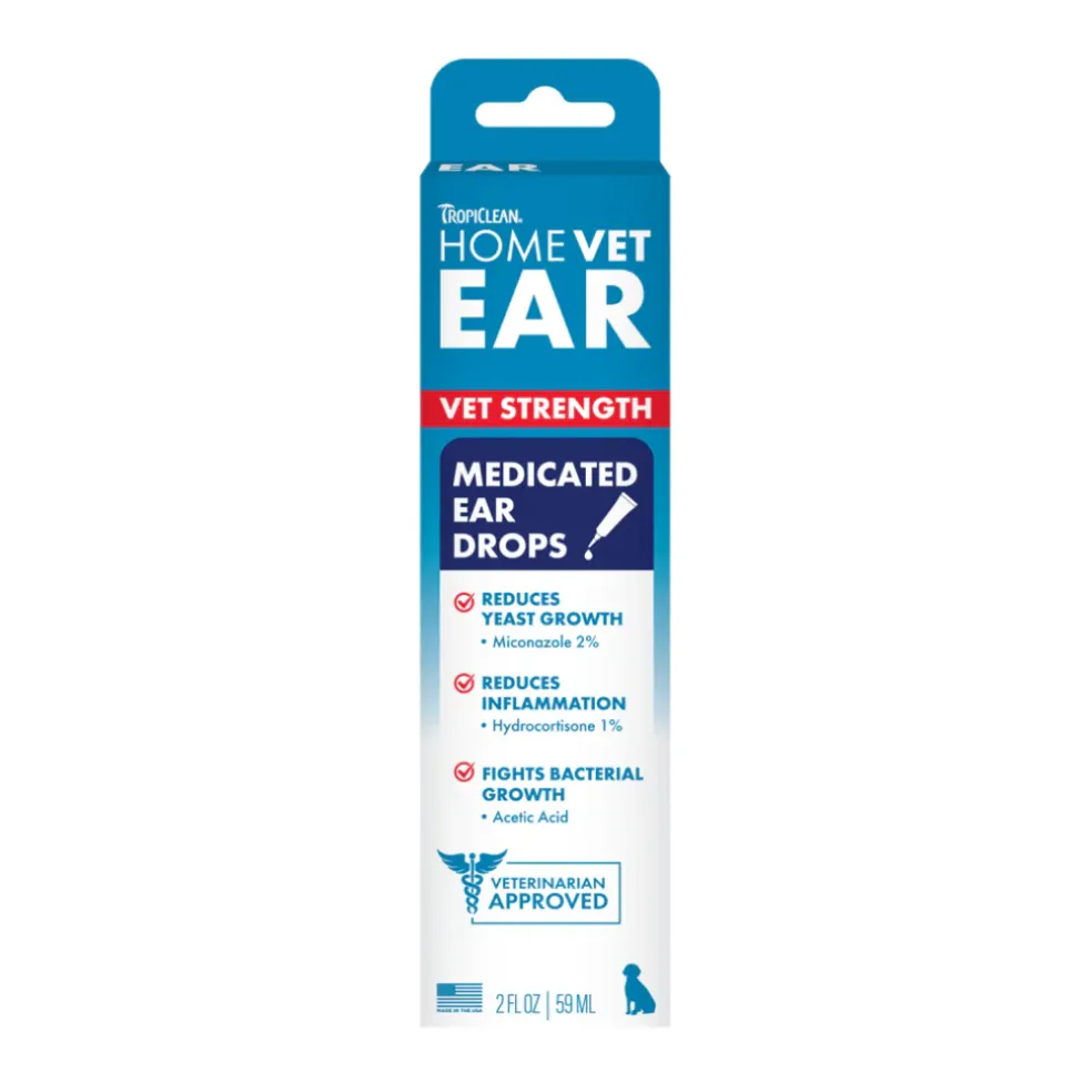 TropiClean HomeVet Medicated Dog Ear Drops (2 oz)