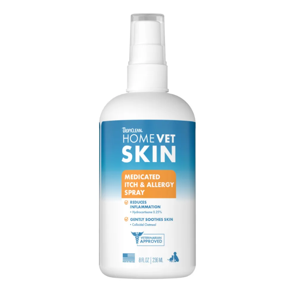 TropiClean HomeVet Skin Medicated Itch & Allergy Spray (8 oz)