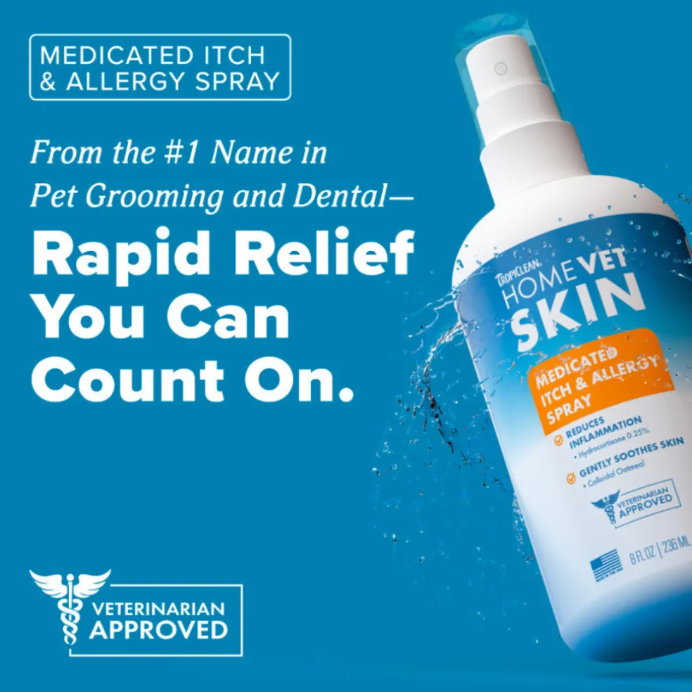 TropiClean HomeVet Skin Medicated Itch & Allergy Spray (8 oz)
