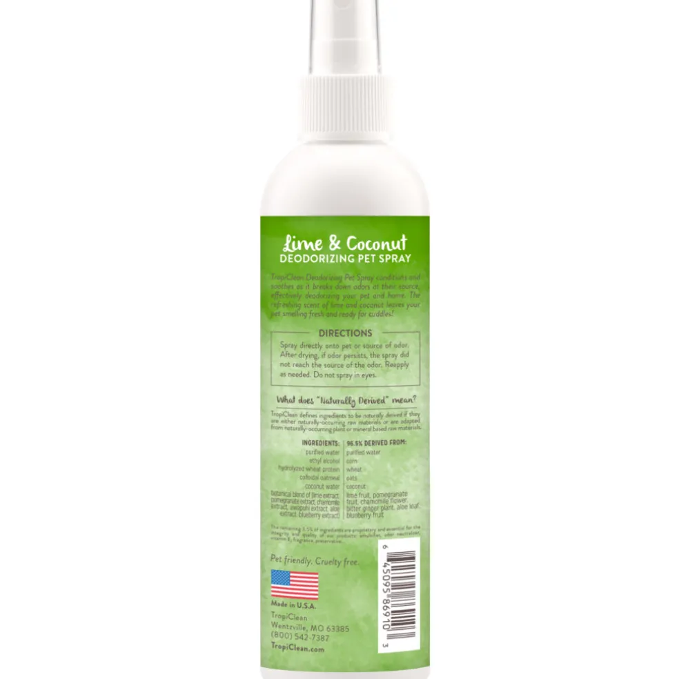 TropiClean Lime & Coconut Deodorizing Spray for Pets (8 oz)