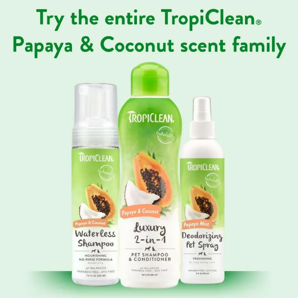 TropiClean Luxury 2-in-1 Papaya & Coconut Shampoo & Conditioner For Dogs & Cats