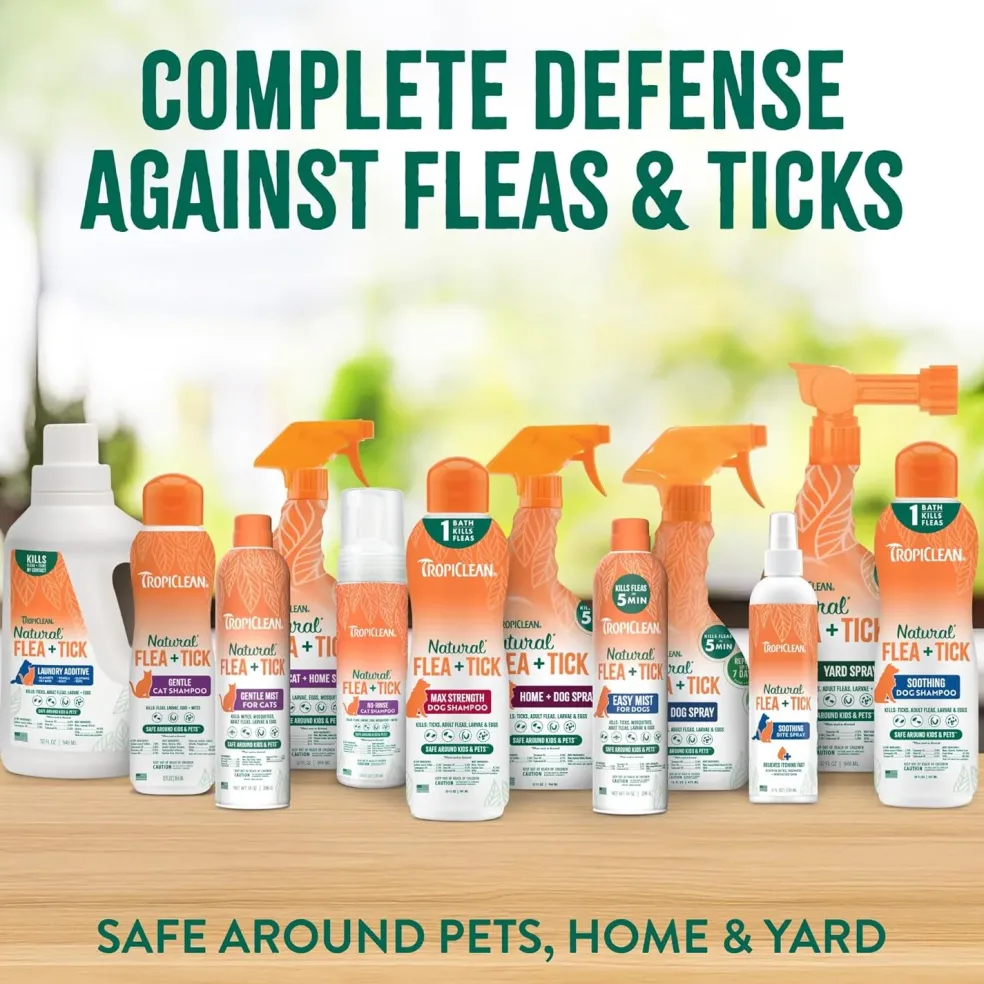 TropiClean Natural Flea + Tick Cat Shampoo (12 oz)