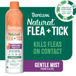 TropiClean Natural Flea & Tick Gentle Mist Spray for Cats (14 oz)